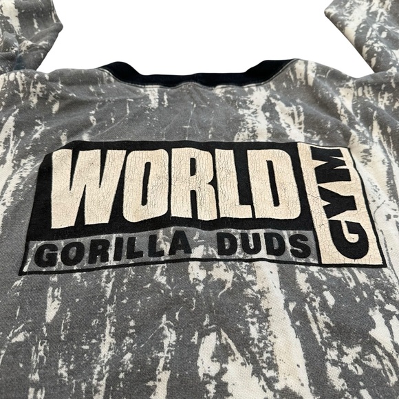 Vintage 90's World Gym Ape Weightlifting Sweatshirt Size M - Picture 4 of 8